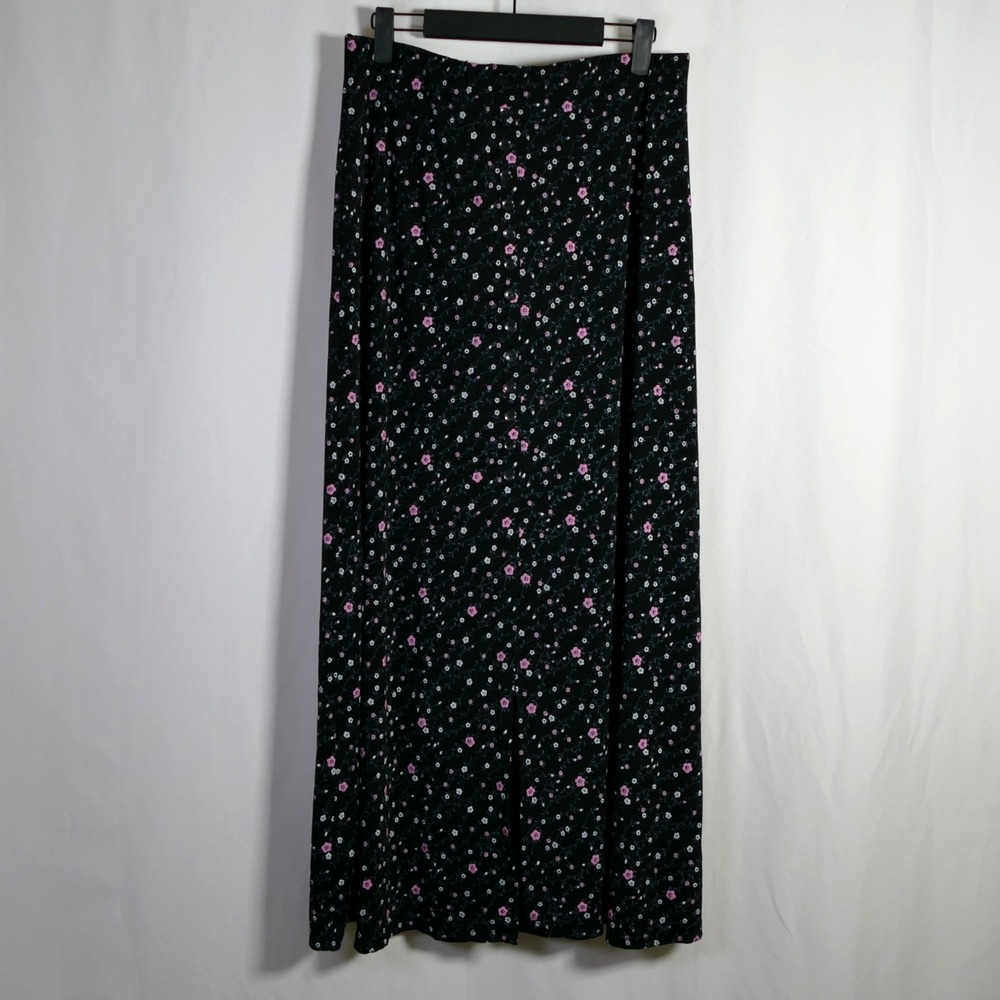 VTG Briggs New York Y2K Fairy Grunge Whimsigoth Maxi Skirt Size L Floral Button